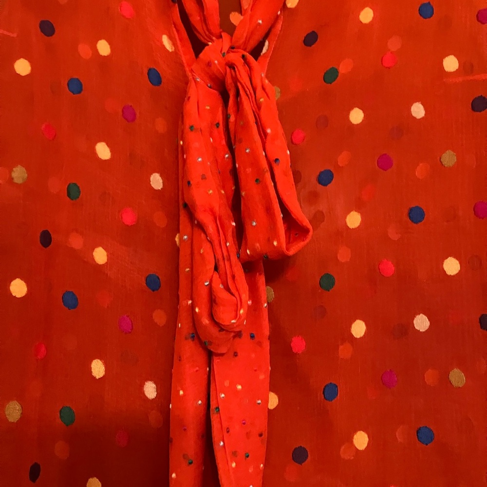 Polka Dot Midi Dress - Red - Picture 3 of 9